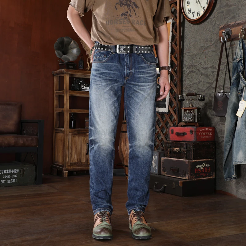 2025年新款重磅赤耳丹宁牛仔裤休闲直筒裤子男士13.5盎司复古水洗