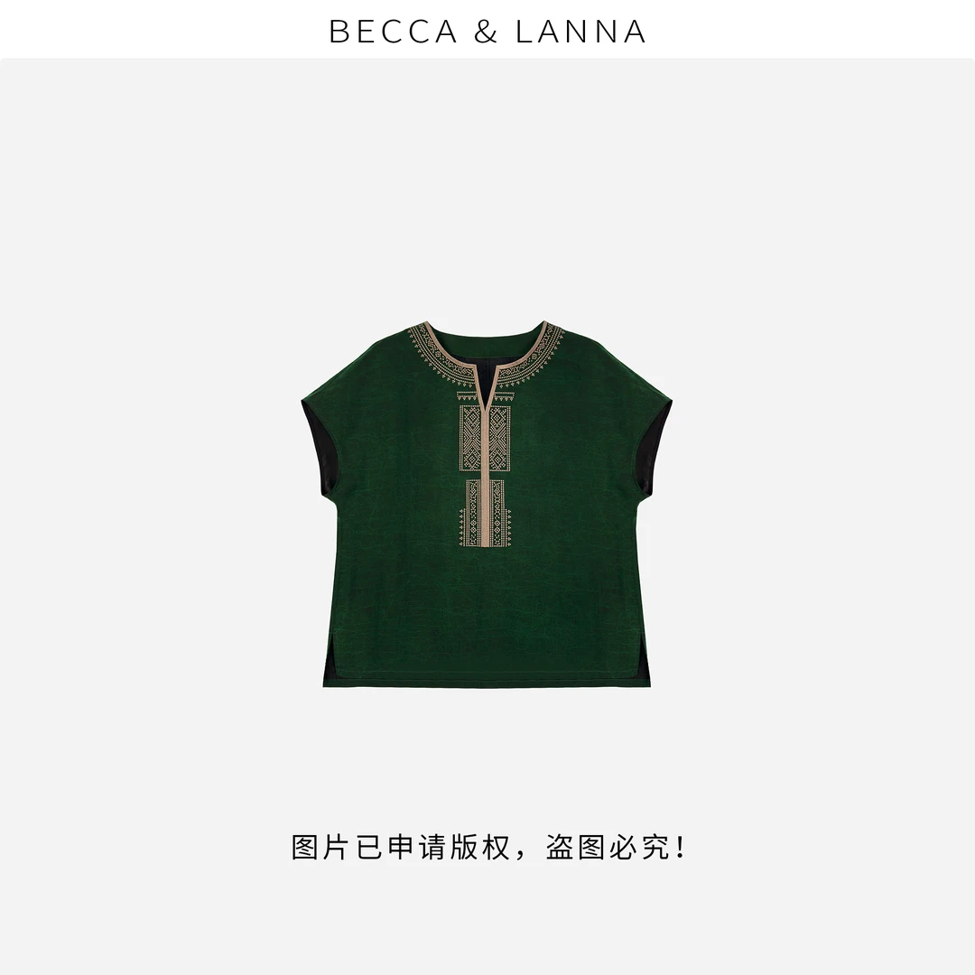 D0238  女士夏季休闲气质新中式国风刺绣香云纱上衣 女装Y68