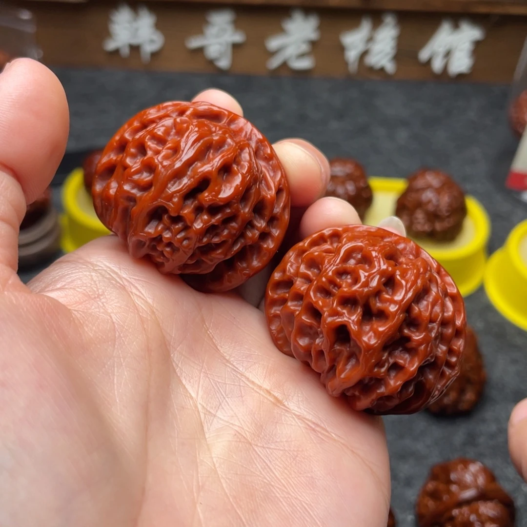 吊坠文玩核桃文玩核桃 手把件 苹果圆 40