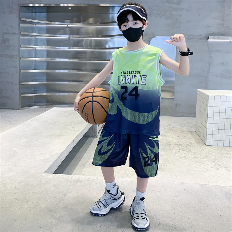 男童夏季速干套装2025新款儿童夏装背心运动服大童夏款篮球服薄款