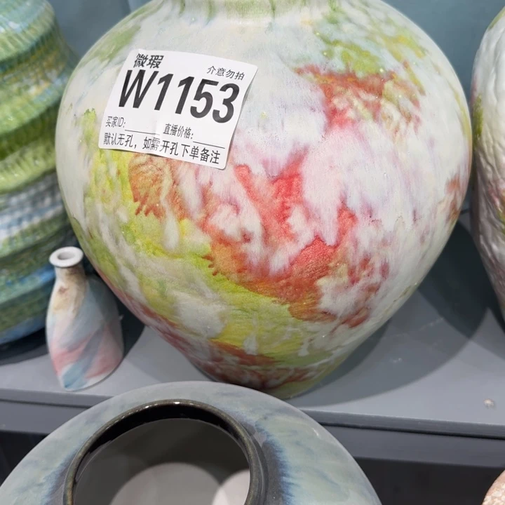 s***y瓷片景德镇高温花器编码1153高32口9默认无孔