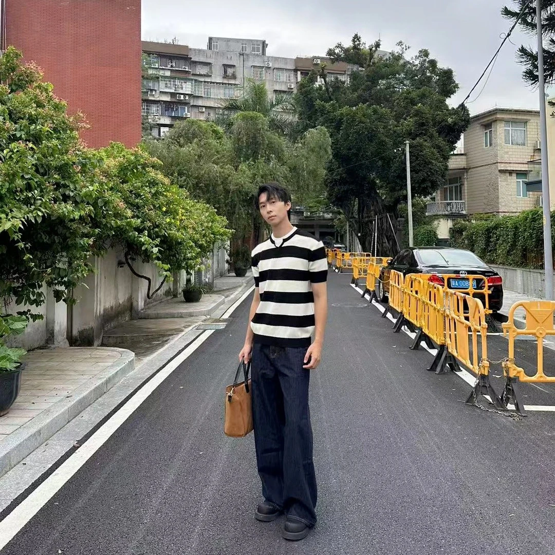 【Island】clean fit 老钱复古条纹个性轻奢风短袖休闲