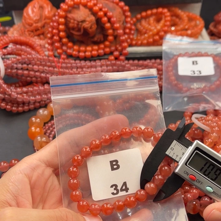 南红玛瑙未镶嵌多样性发货默认微瑕称重8mm