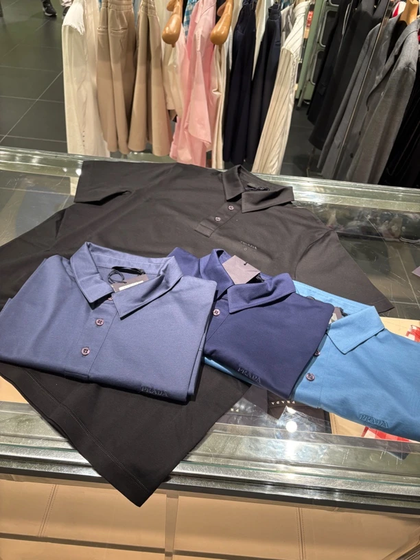 全新未使用 Prada/普拉达 男款纯棉刺绣Polo短袖