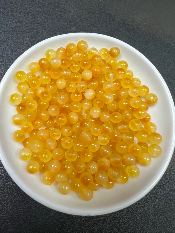 天然珠宝玉石 冰玄黄飘花A246  14MM  7颗（赠弹力绳）