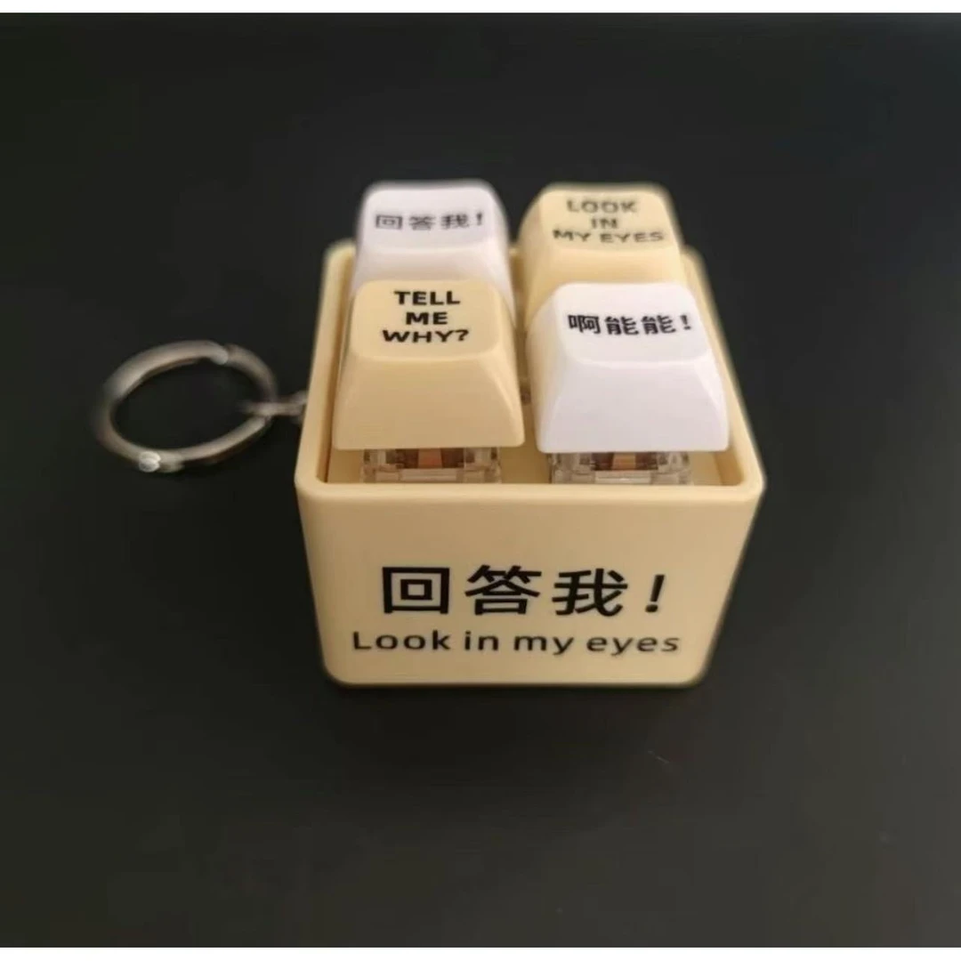 【新款】回答我玩具语录发音发光钥匙扣解压按键玩具送朋友趣味