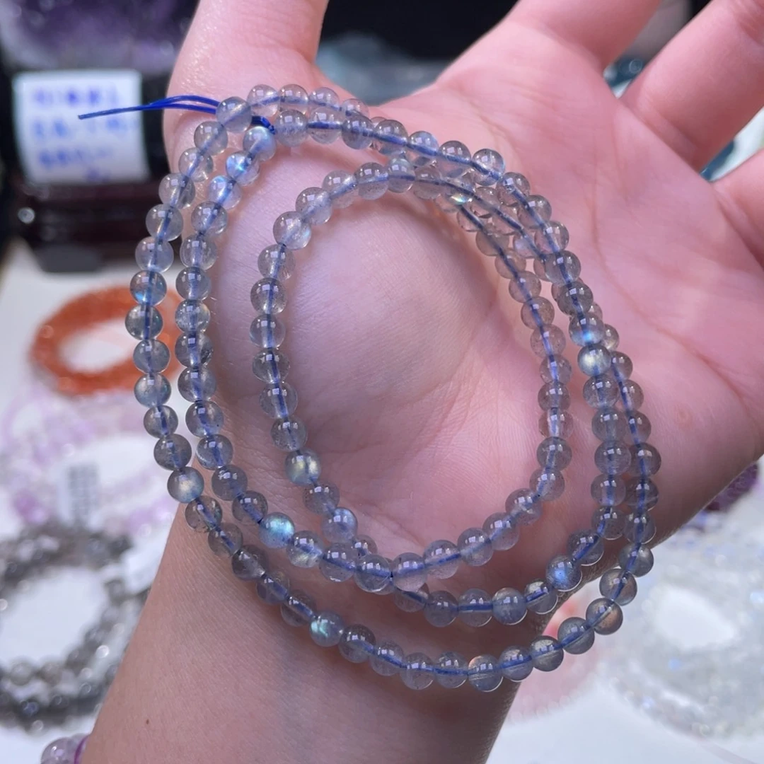 未镶嵌手链水晶小灯泡灰月三圈4+     35