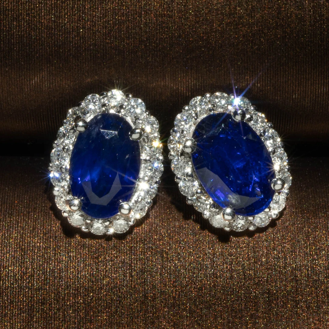 RBvv蓝宝石耳钉18K-1.76ct（24120202）0121