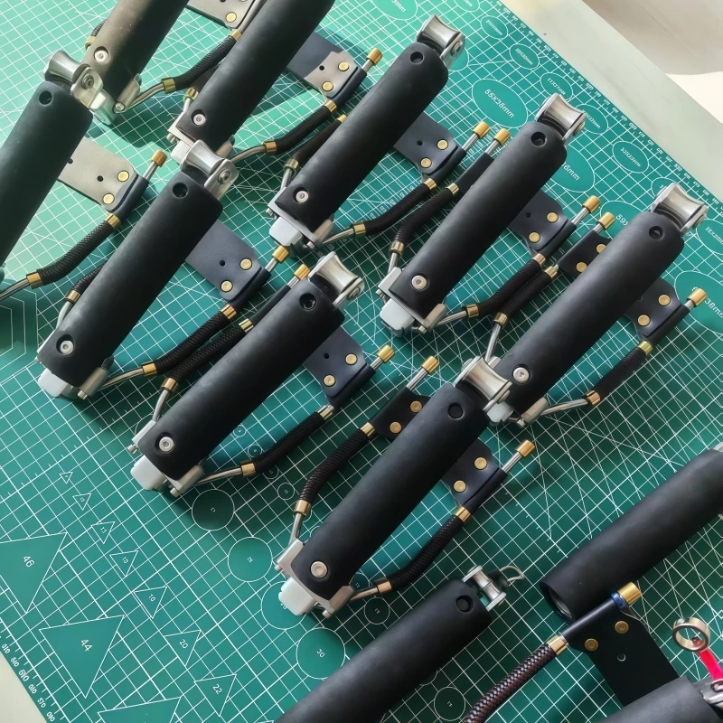 新款7075铝合金海派滑轮弓加腕托滑轮弹弓户外渔具配件