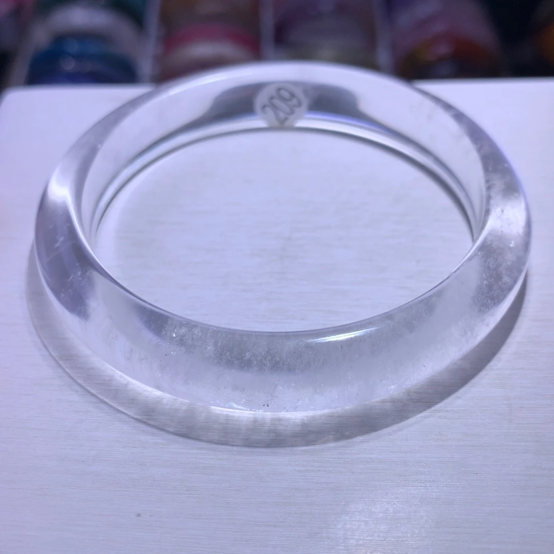 手镯水晶银S925镶嵌白水64.7圈209