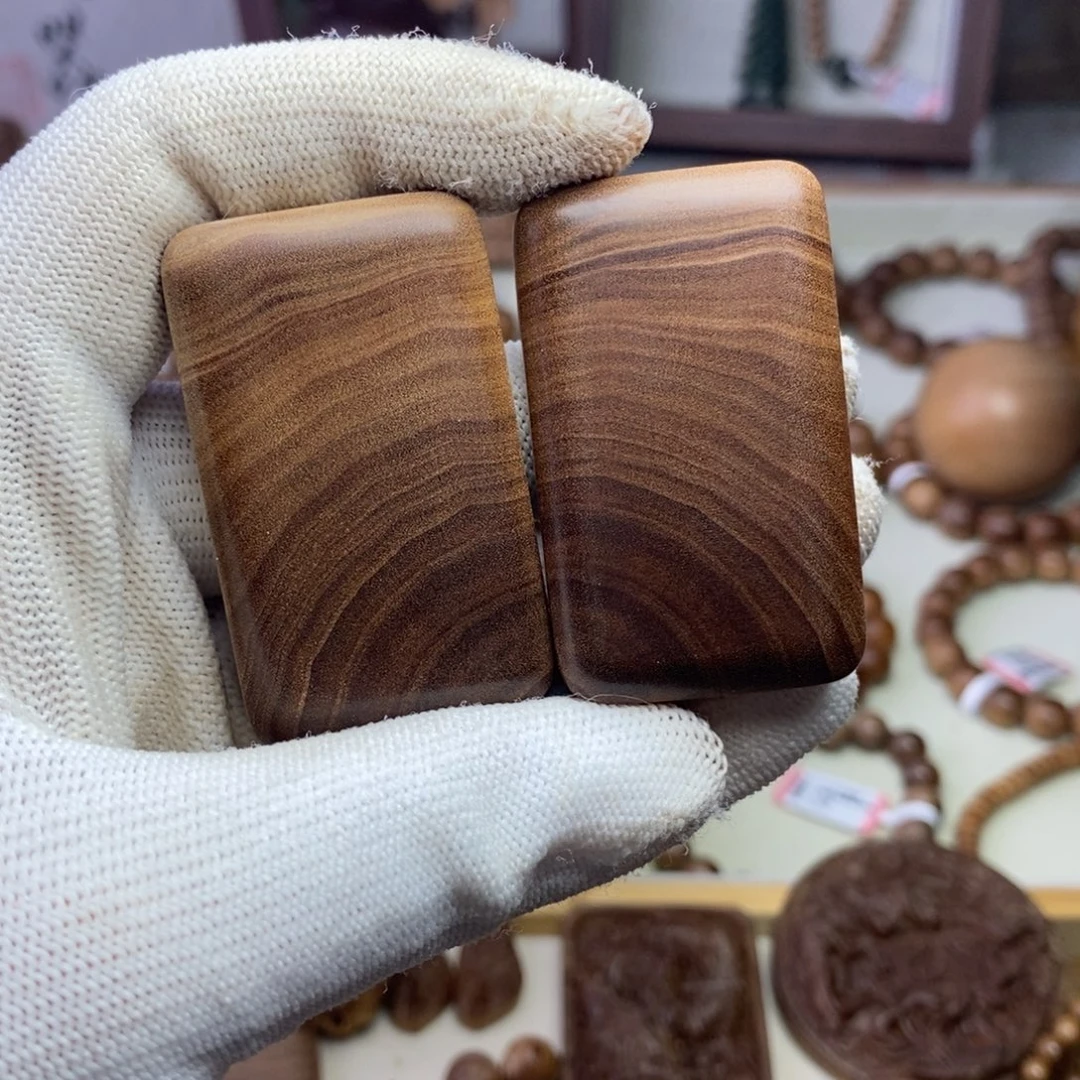 吊坠檀香木印度迈索尔老山檀七夕对牌351一对