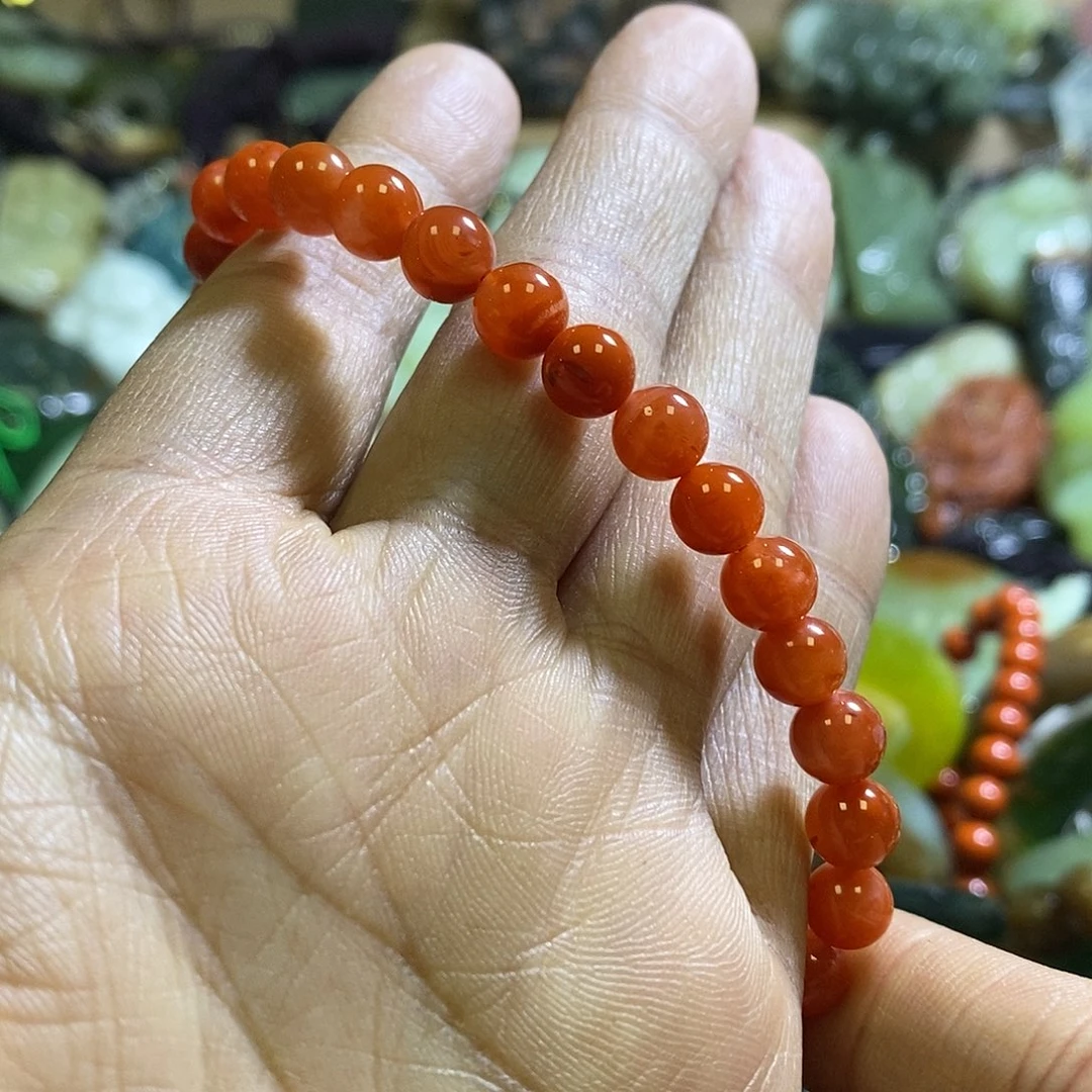 南红玛瑙未镶嵌手链一个