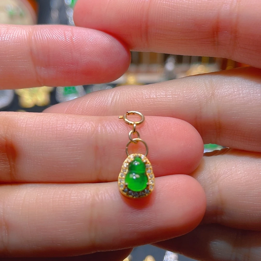 翡翠银S925镶嵌吊坠(不含链)
