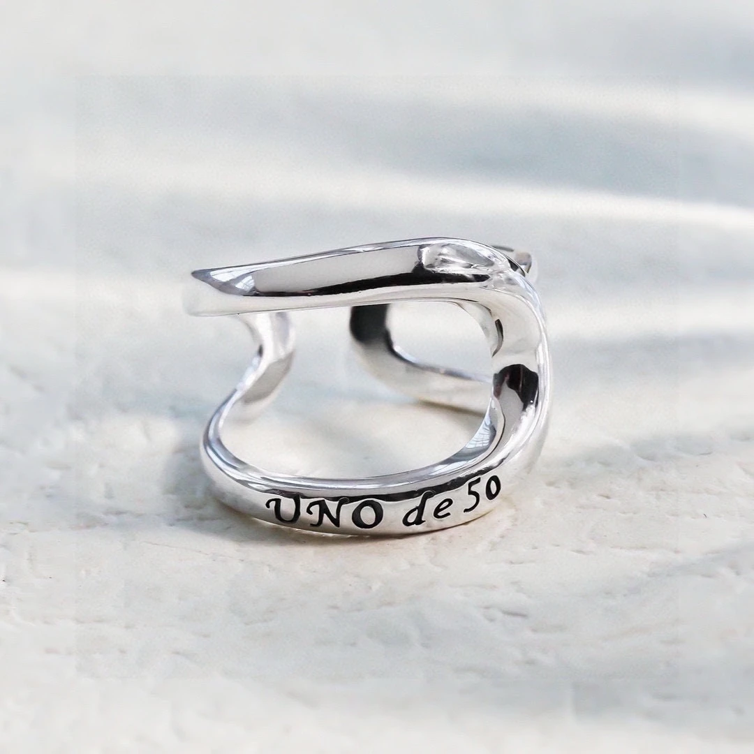 925银戒指 S925银戒指 字母镂空戒指冷淡风设计个性简约JZ-459