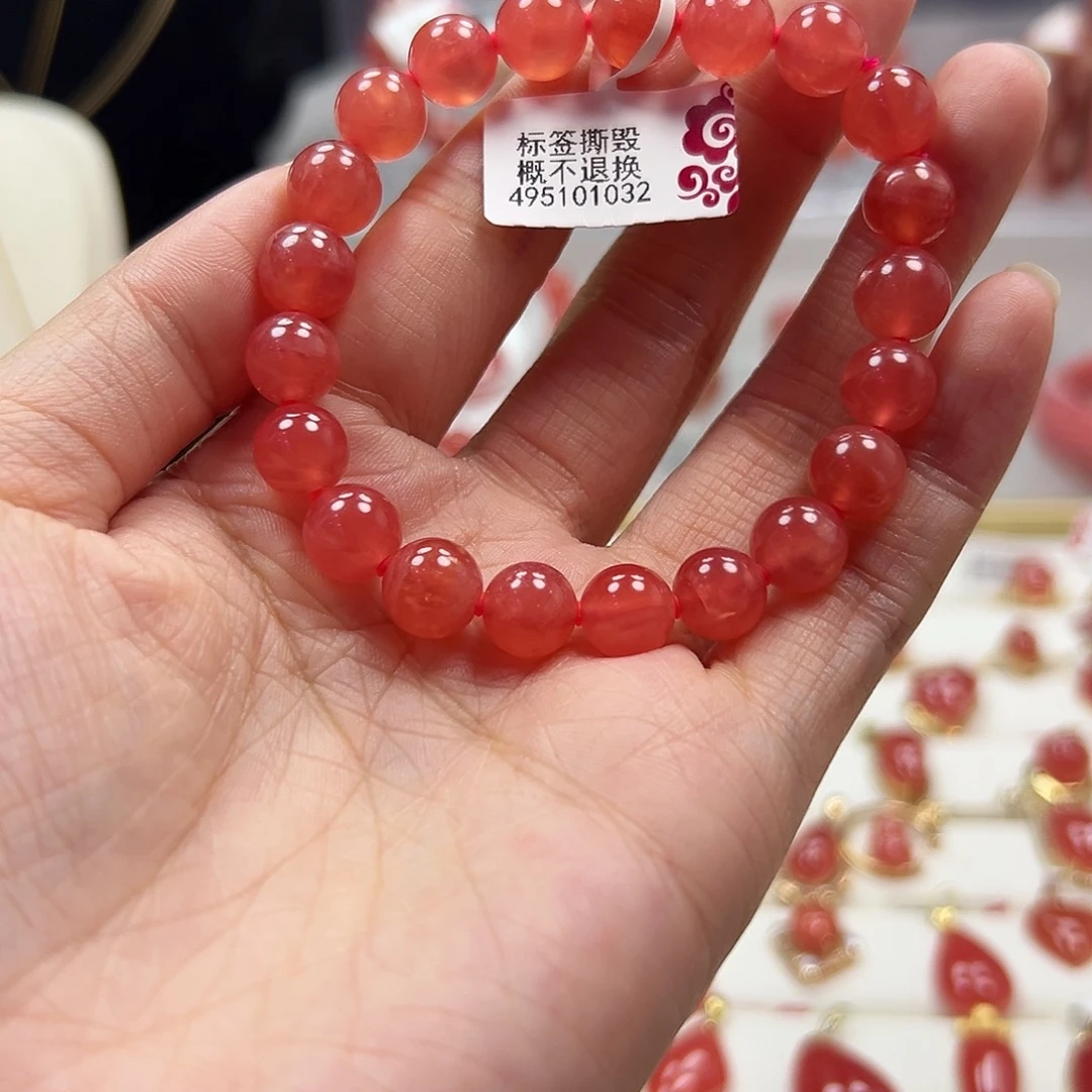 菱锰矿（红纹石）未镶嵌手串