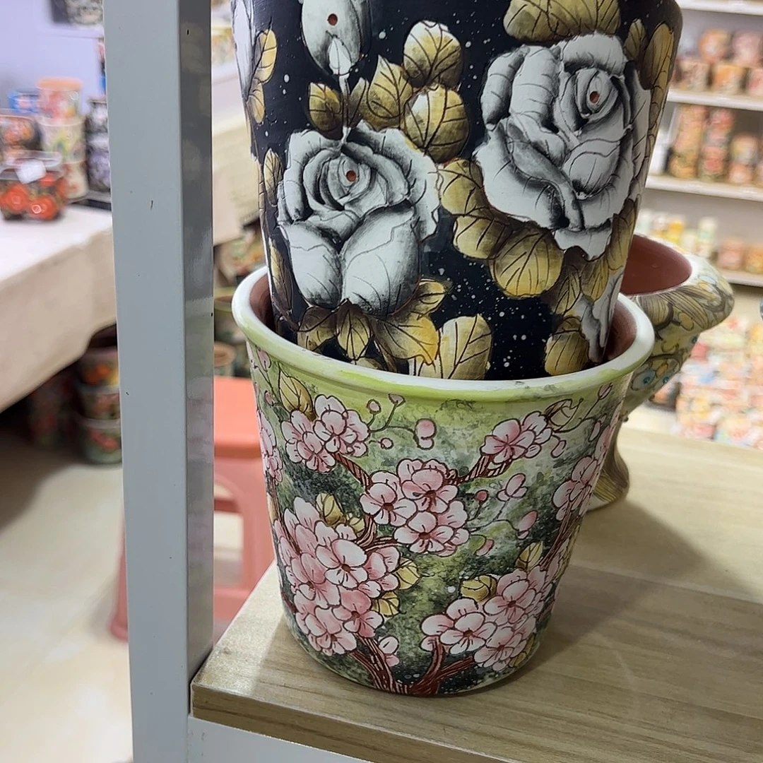小***鱼景德镇炫彩手绘景德镇陶瓷花盆