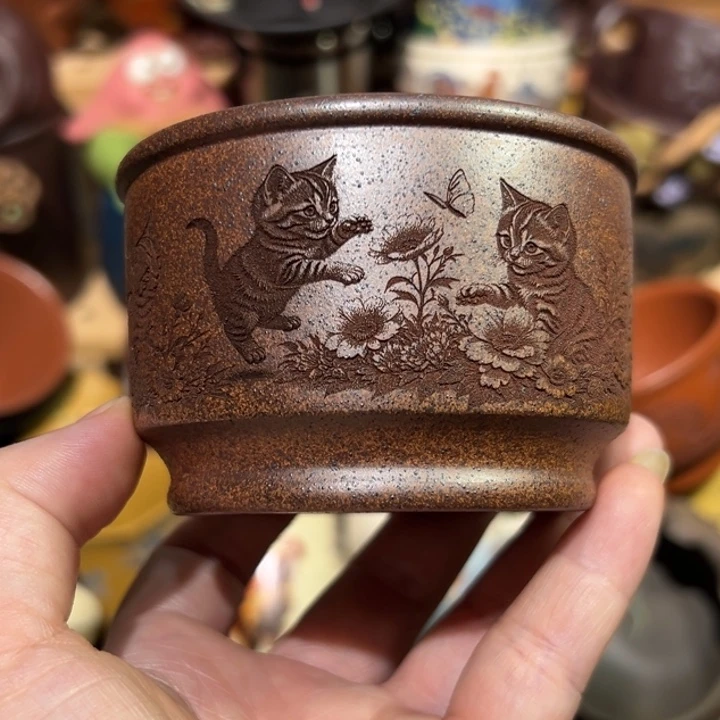 紫砂茶杯宜兴紫砂主人杯