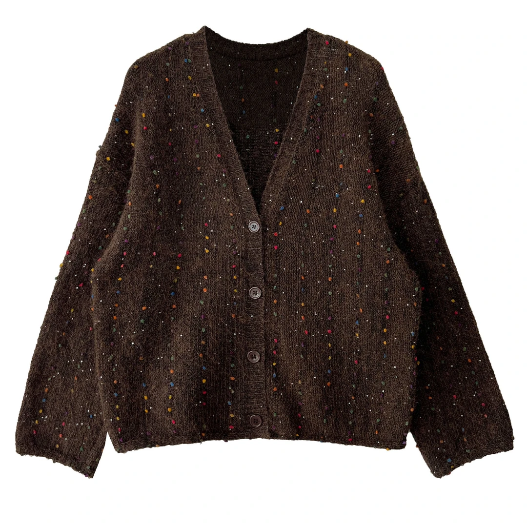 【北觅】彩点针织开衫气质长袖时尚百搭宽松洋气休闲秋冬