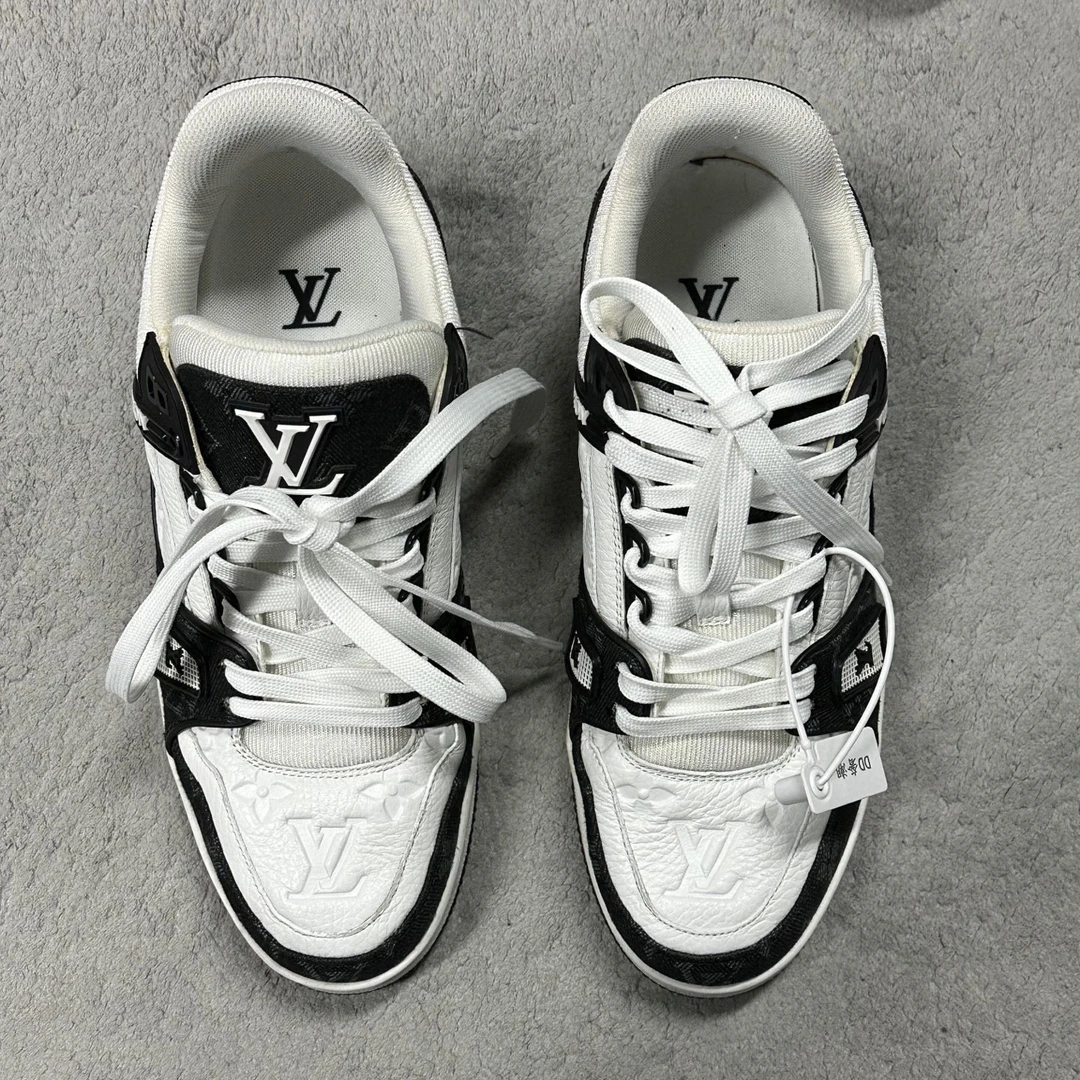 95新 LouisVuitton/路易威登 Trainer黑白熊猫低帮板鞋6码 J00051