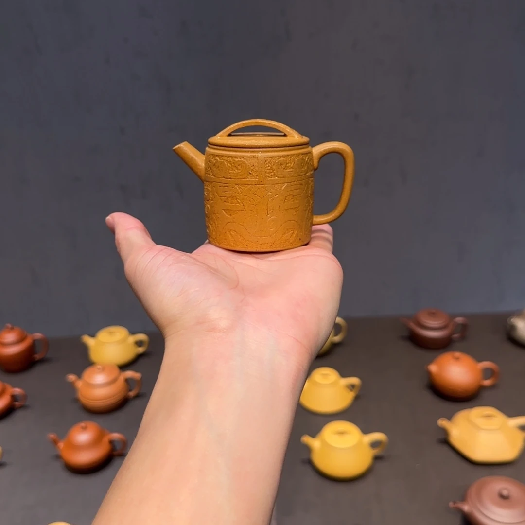 游***蜓茶壶紫砂高汉瓦 老段泥 120cc