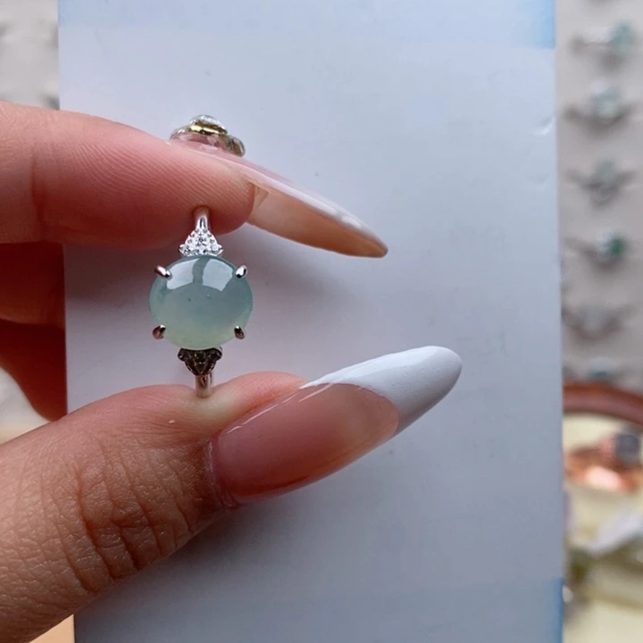 翡翠戒指银S925镶嵌11111
