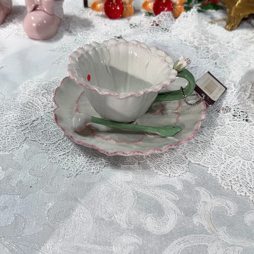 陶瓷0125康乃馨咖啡杯碟