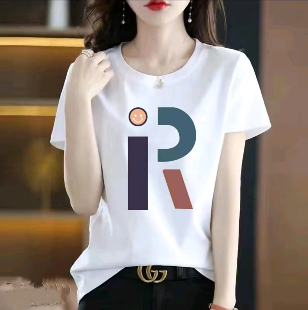 圆领常规休闲风半袖字母短袖白色女士打底衫夏季T恤数字
