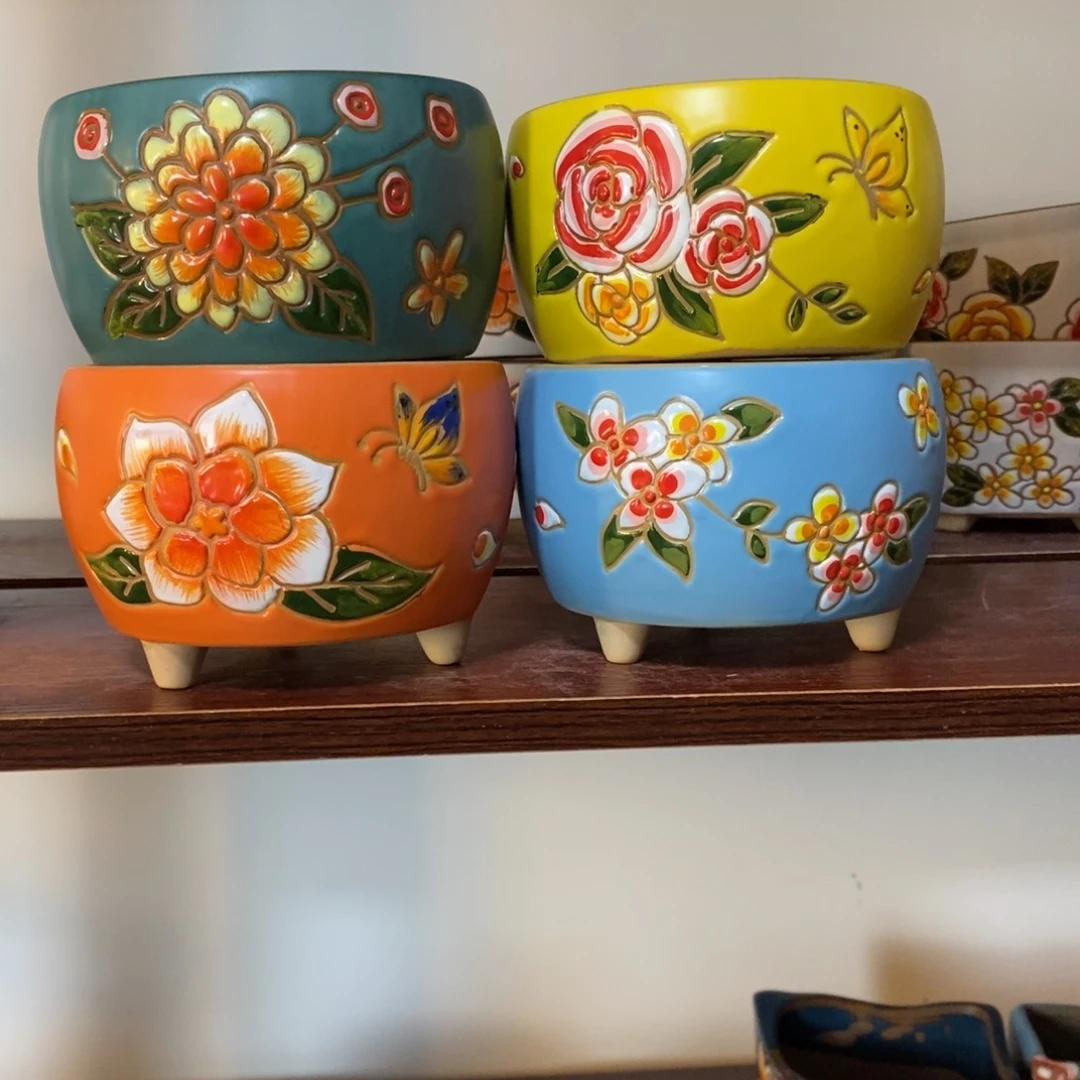 红陶韩式多肉植物花盆