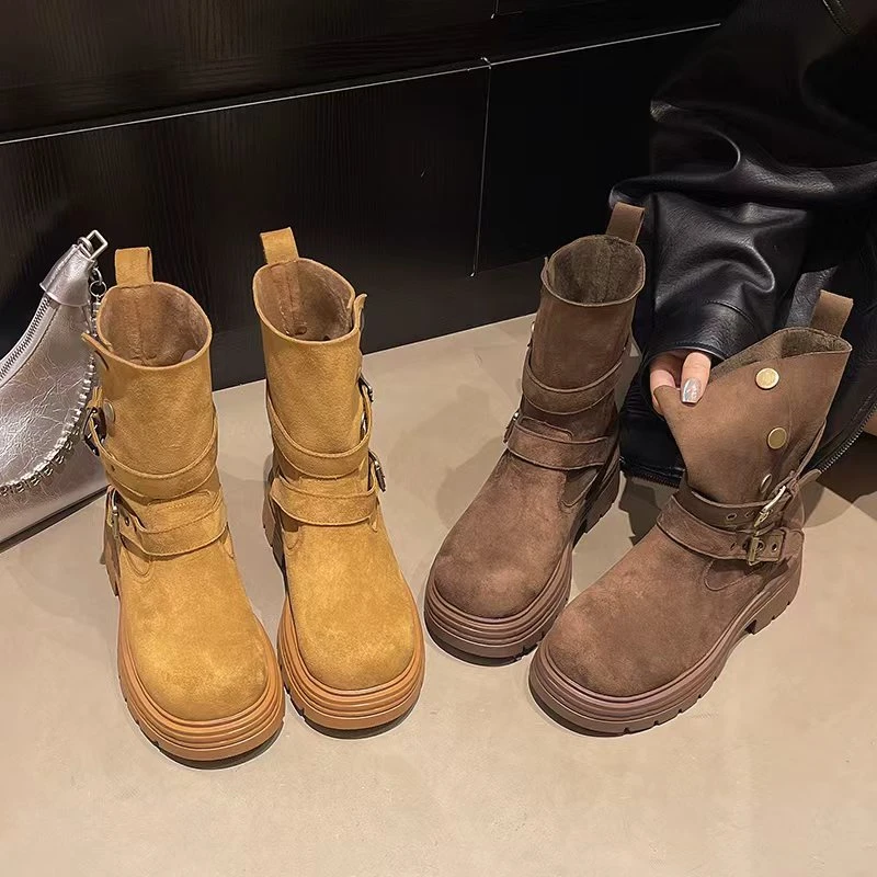 2025高级感西部牛仔靴复古美拉德中筒马丁靴秋冬新品短靴MVR58822
