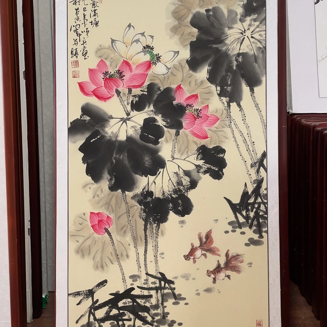 国画带框尺寸63*123厘米