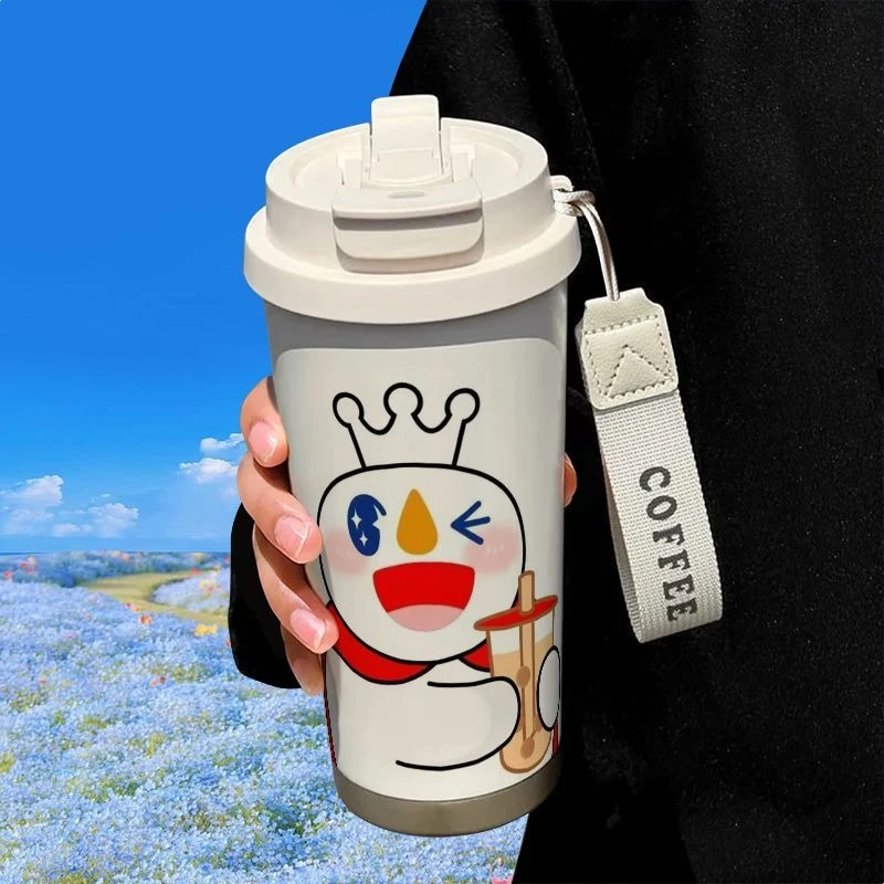 雪王信徒狂喜！蜜雪冰城联名保温杯 带提手COFFEE挂绳潮到窒息