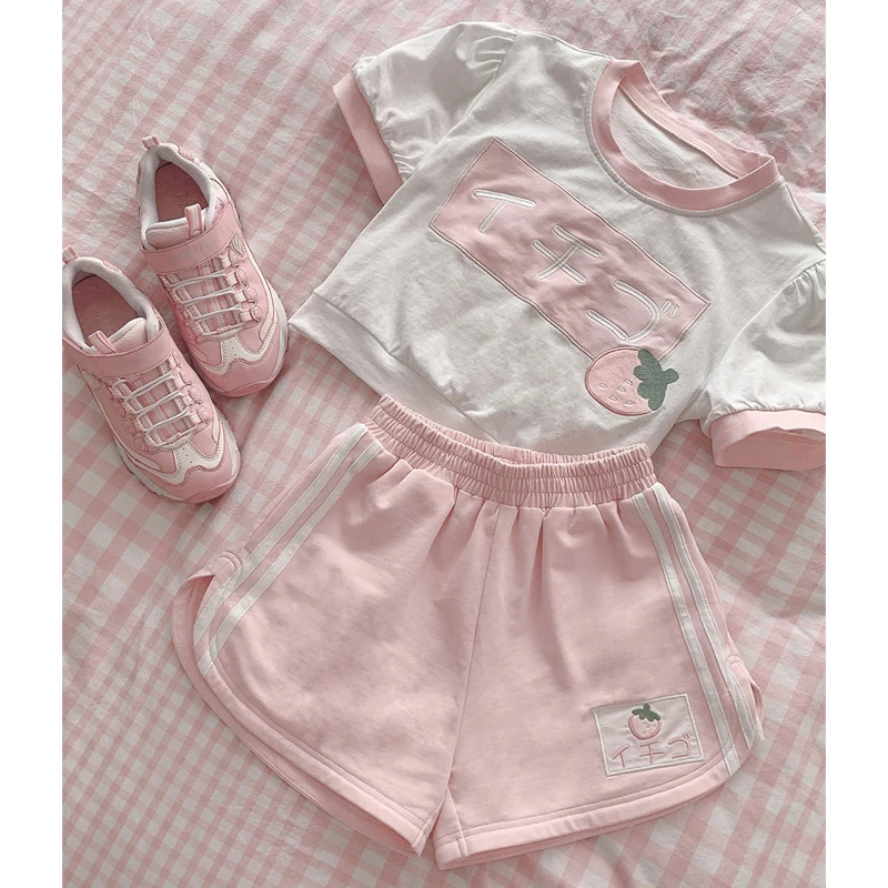 【To Alice】熊之原创草莓体操服运动休闲T恤