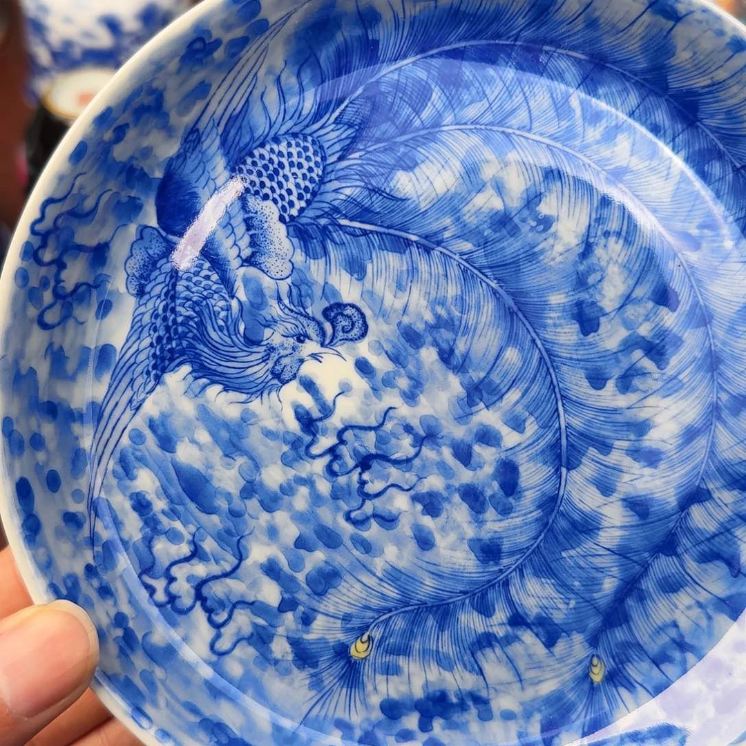 对***情陶现代景德镇全手工全手绘陶瓷