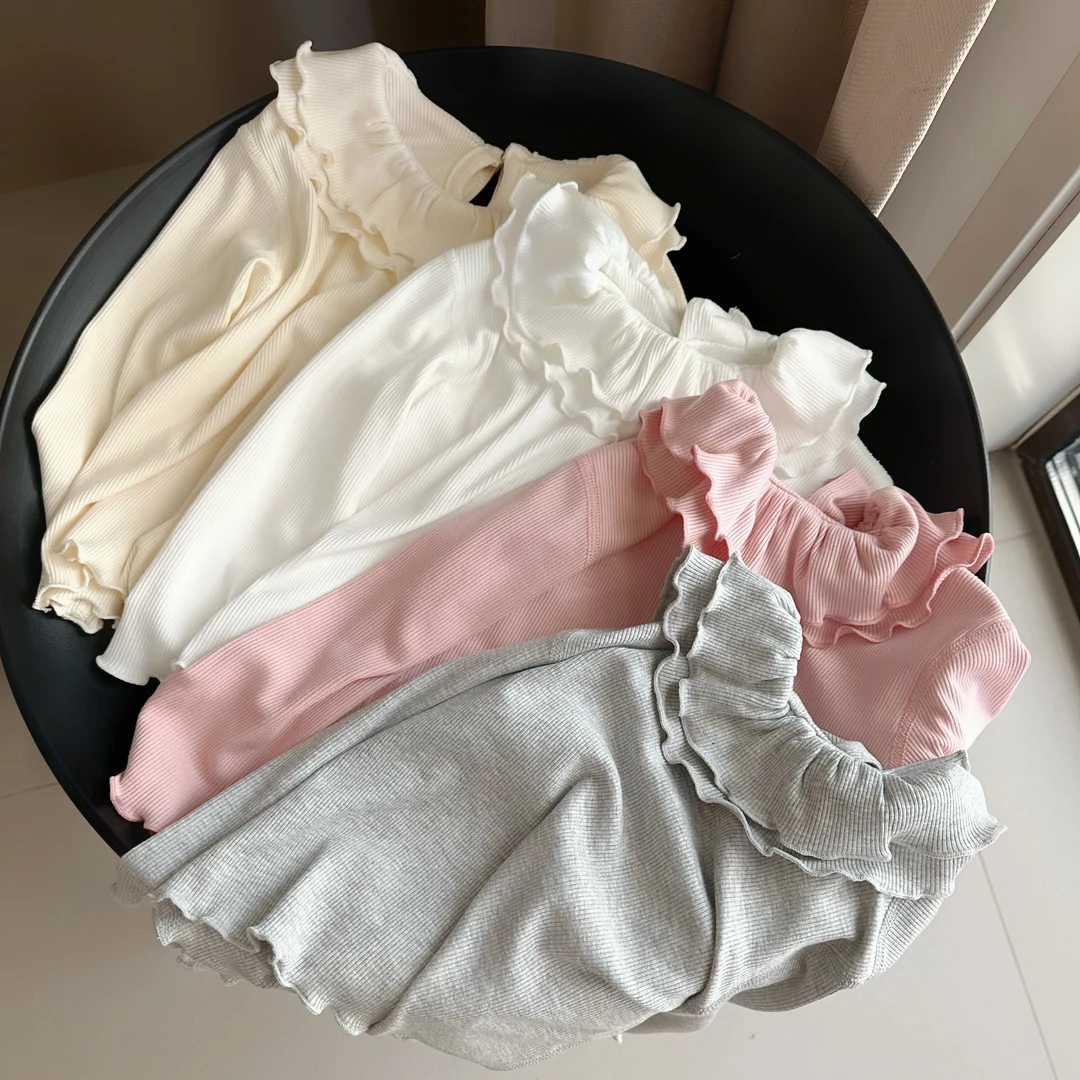 莫代尔无骨儿童花边领上衣