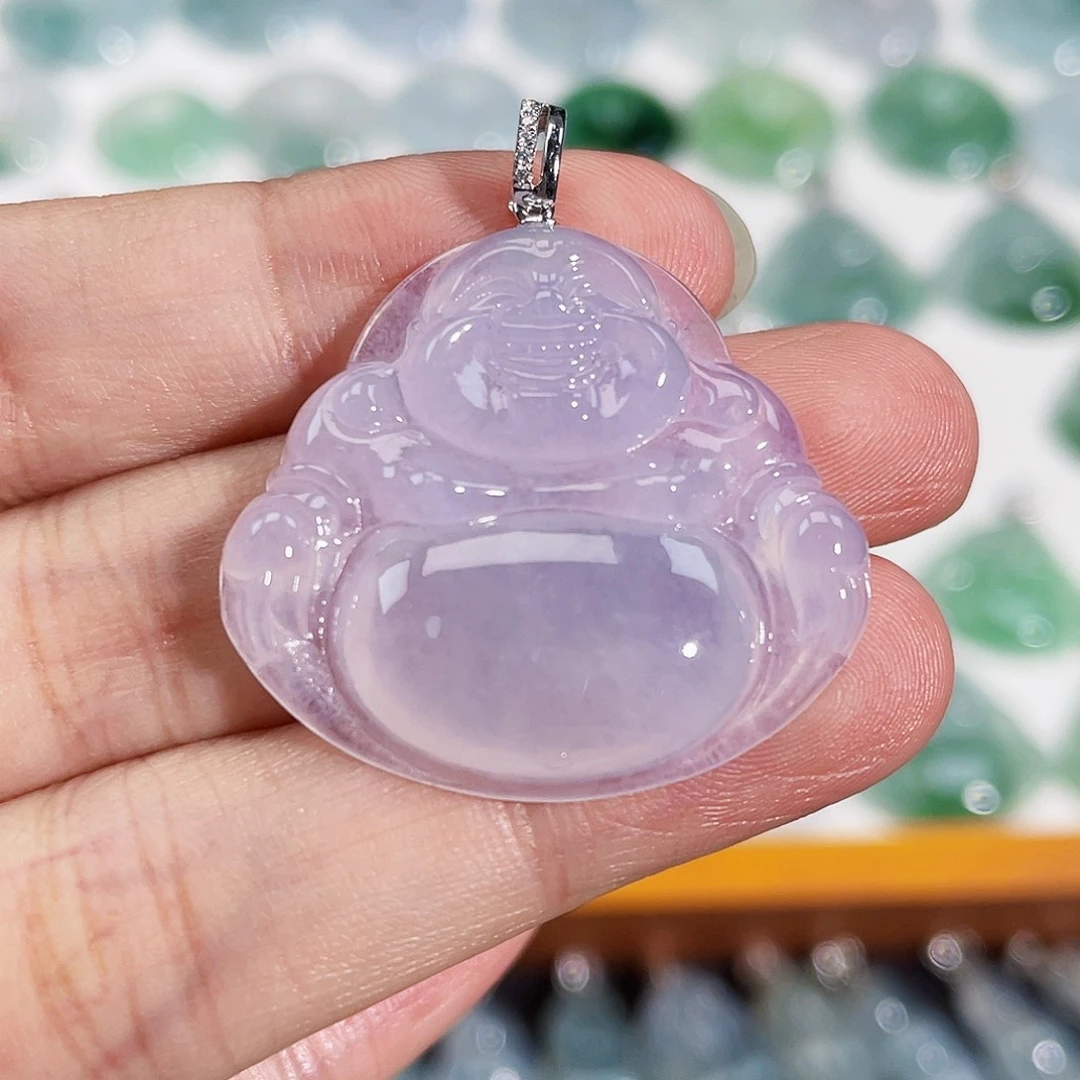 颈饰18K金镶嵌翡翠吊坠