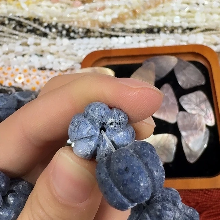 玛瑙/玉髓合金珠宝半成品一颗蓝精灵南瓜珠