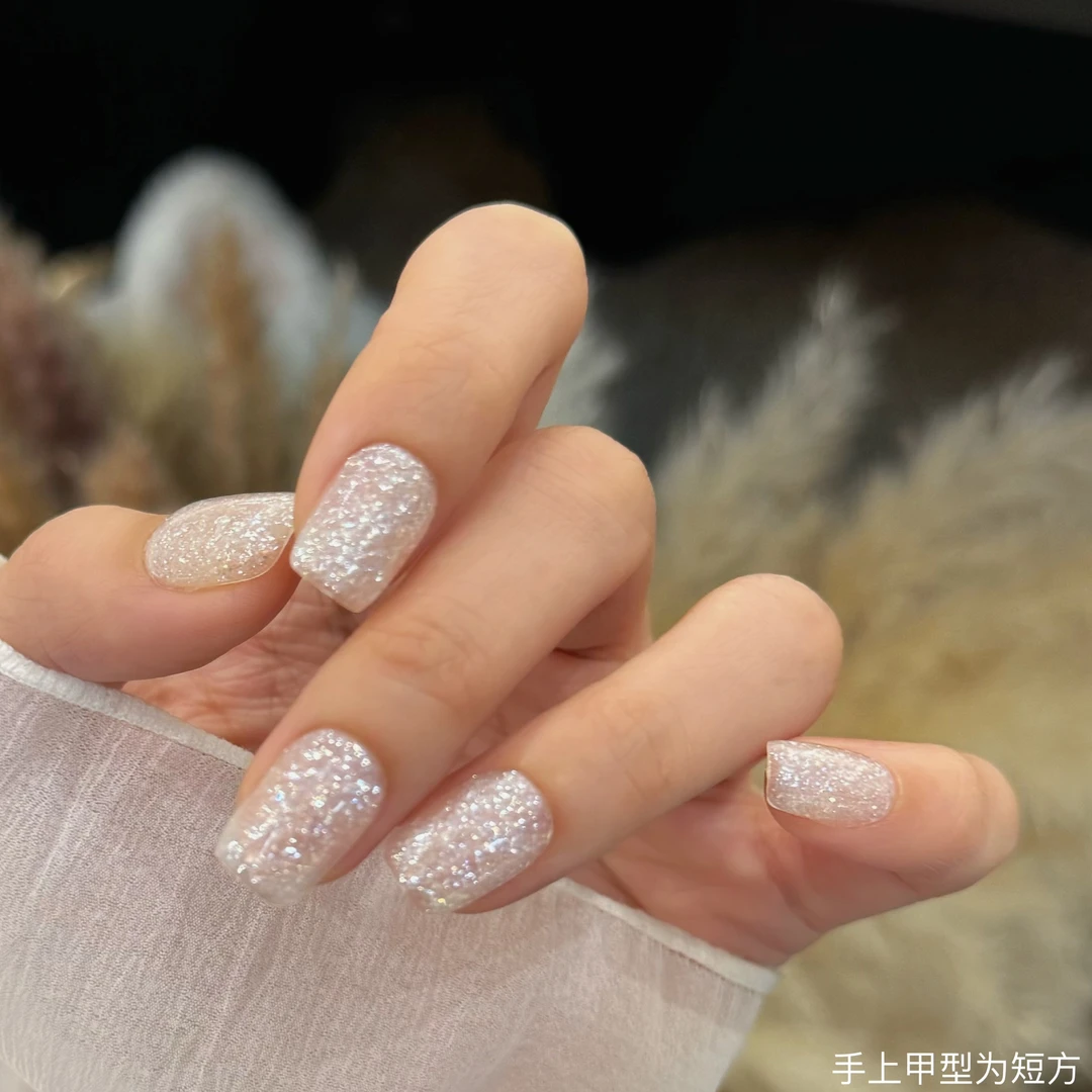 『雪绒绒』“送果冻胶，无胶水”甲片偏硬-有厚度-建构纯手工穿戴甲