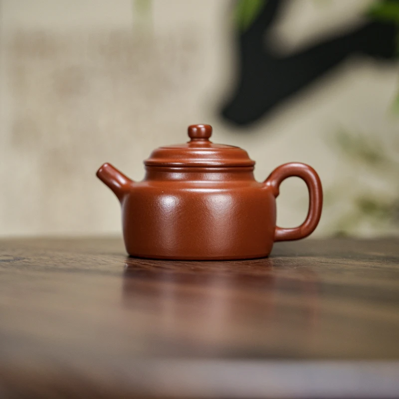 【德钟】 原矿朱泥大红袍  140cc 手工制作 内推孔 宜兴紫砂壶