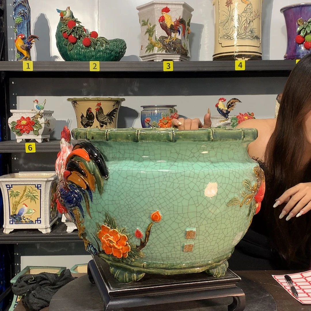 国***华高温烧制石湾盆花盆