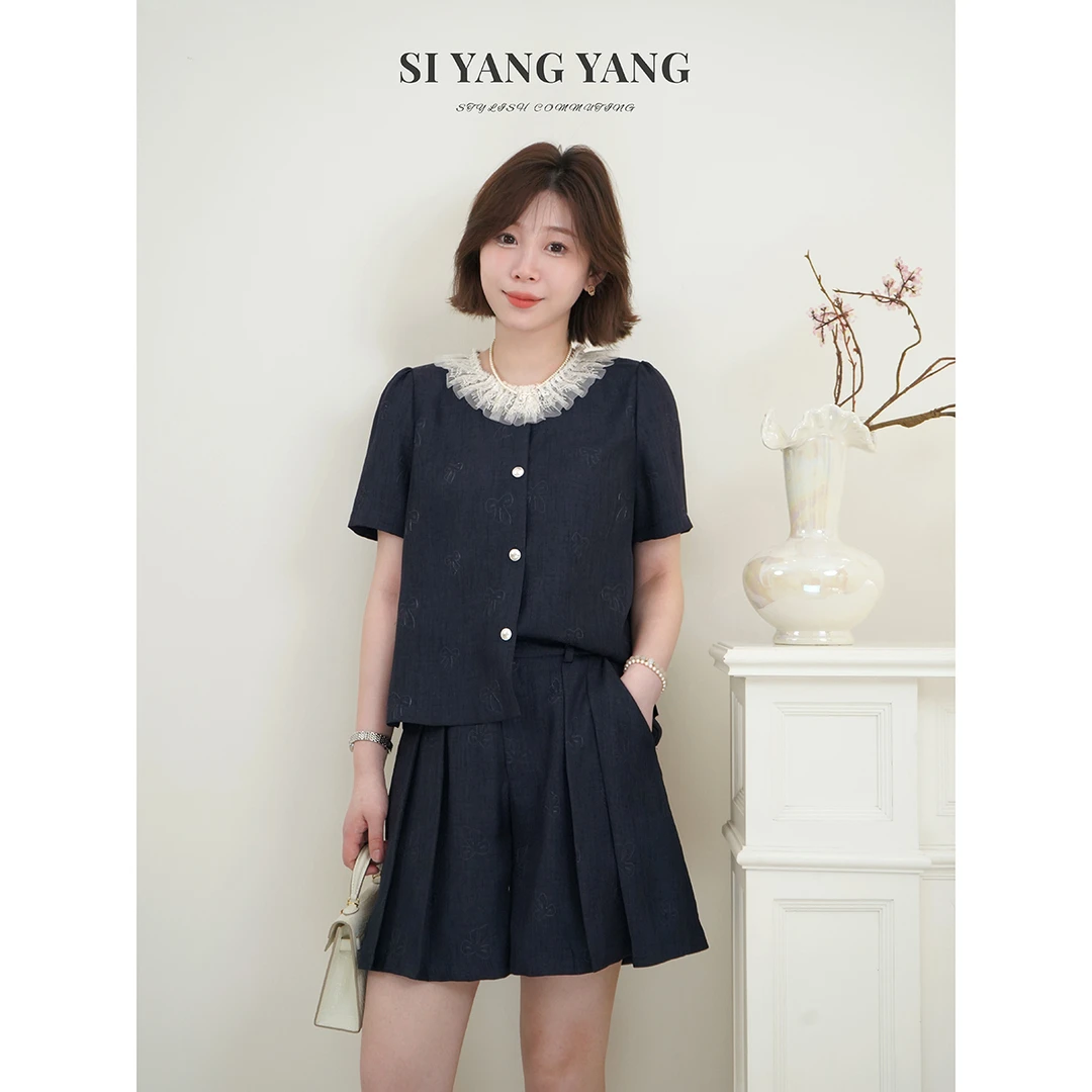 SIYANG蝴蝶结柔软舒适气质通勤减龄百搭短裤套装TZ504A041SYY