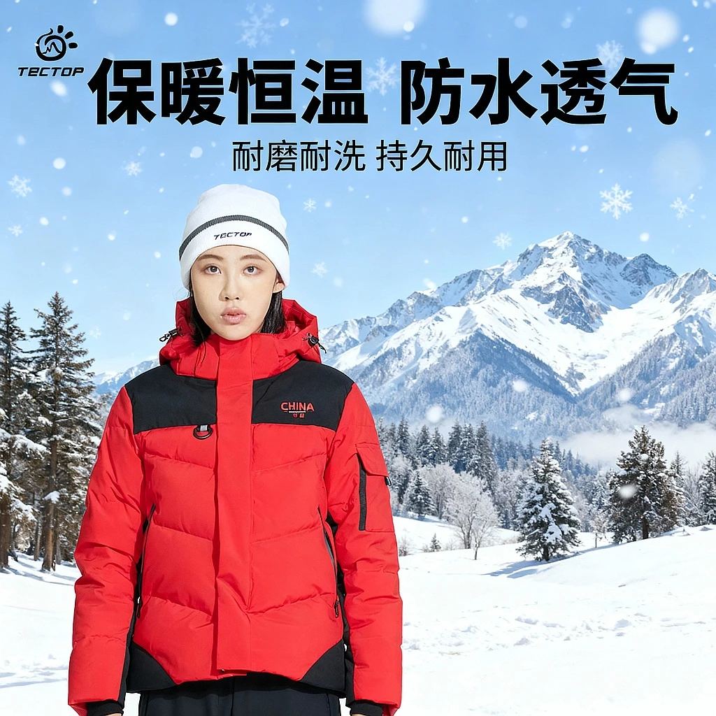 TECTOP探拓女子冬季通勤户外运动休闲舒适保暖短羽绒服1245080YRG