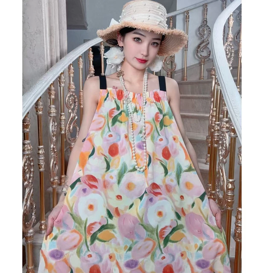 一老板【郁金香】春夏新款百搭时尚大码连衣裙碎花女装