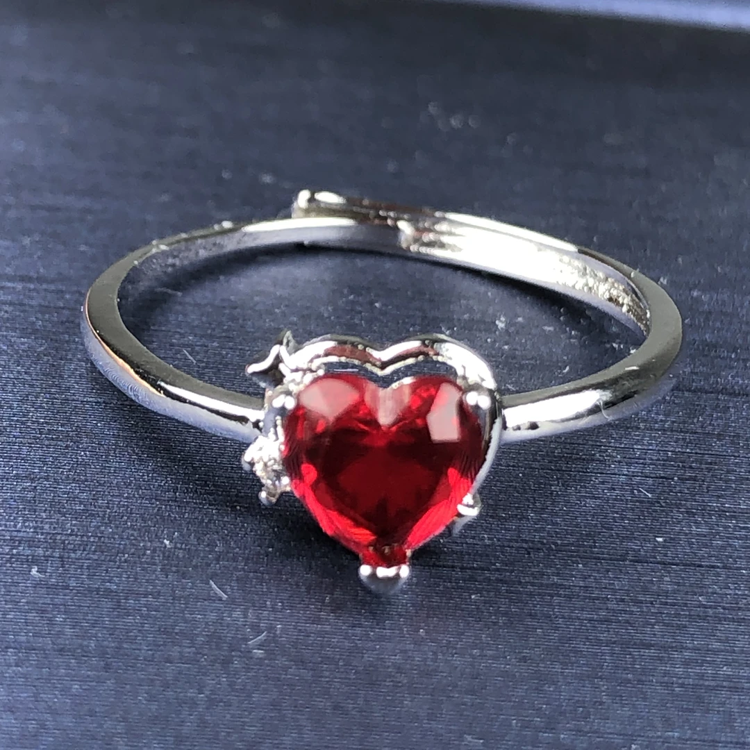 11103 宝红色戒指精致活口漂亮美丽精致开口可调节百搭女