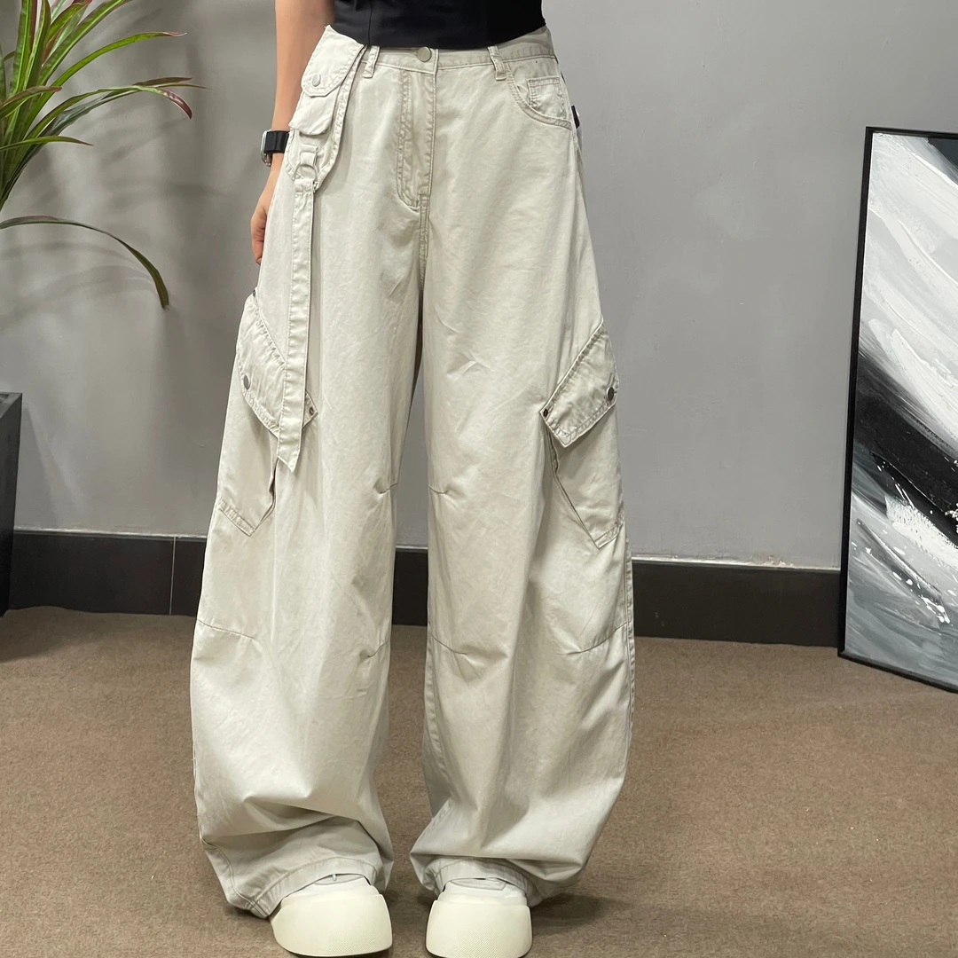 夏季爆款工装牛仔裤薄款性感风牛仔裤美式休闲裤时尚百搭高街宽松