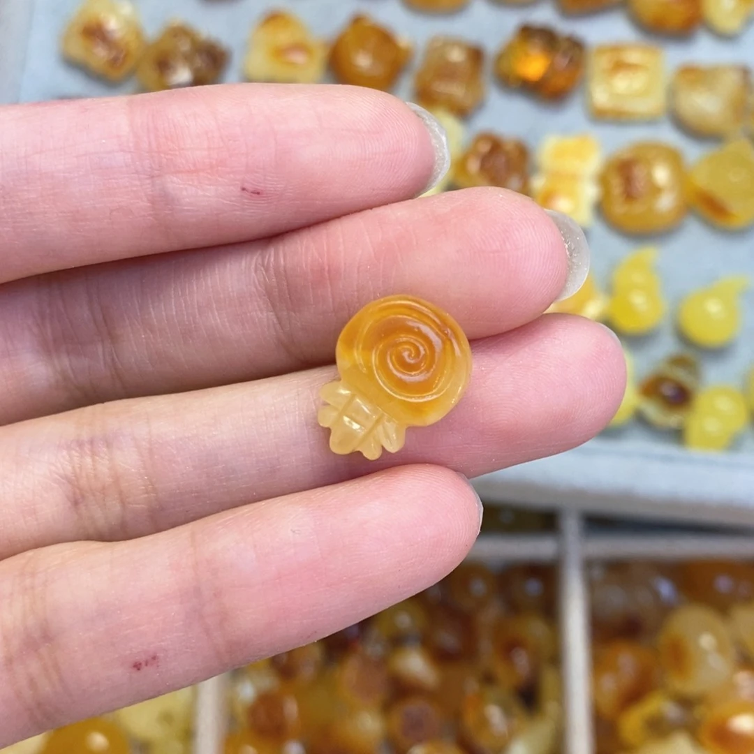 蜜蜡颈饰未镶嵌棒棒糖