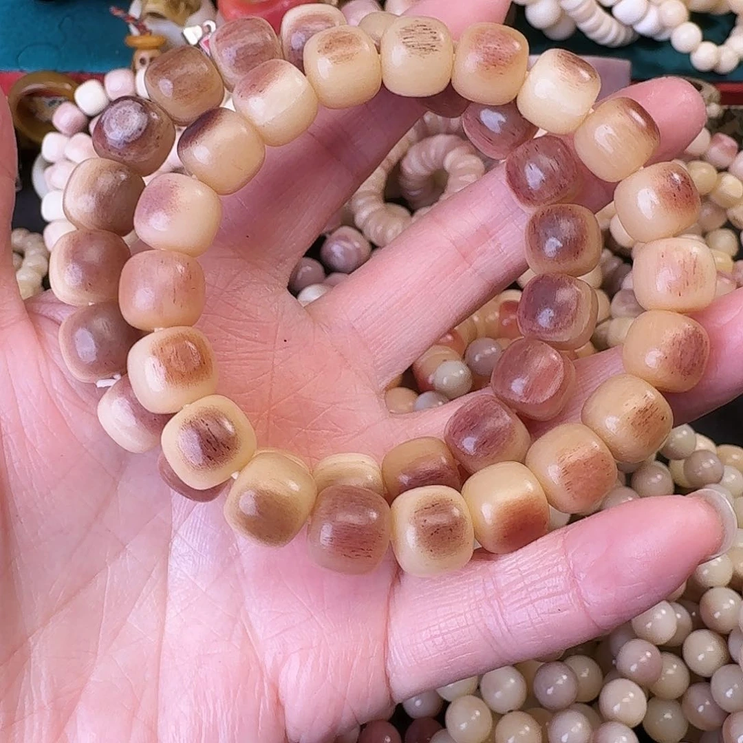 其他驼骨巨*骆驼骨三花11尺寸老型手串2条
