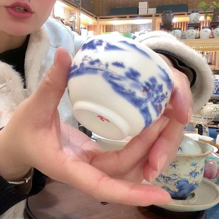 羊脂白玉主人杯茶杯