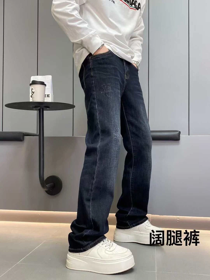 6919秋冬季新款男士固色灰牛时尚弹力水洗牛仔裤