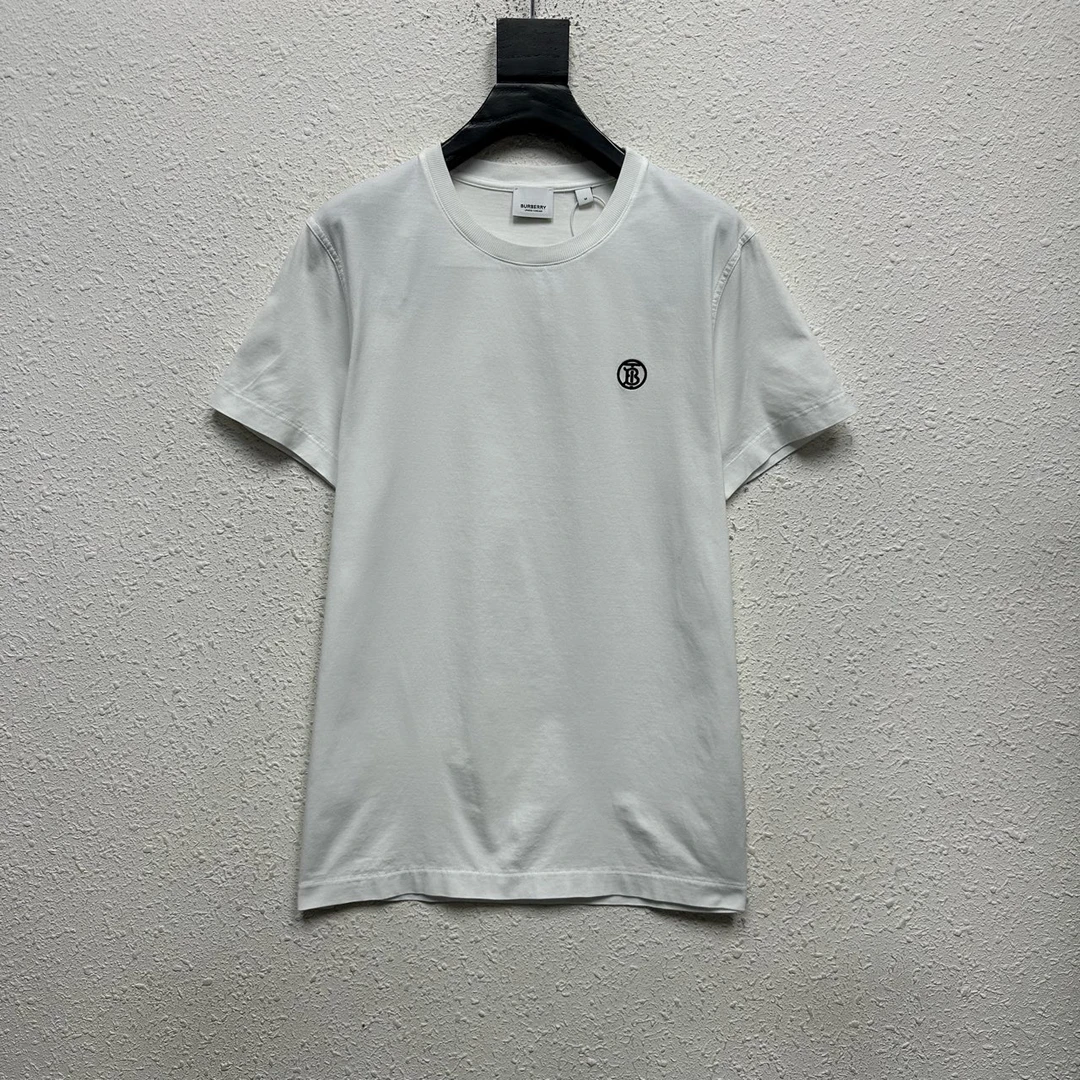 99新 BURBERRY/博柏利 LOGO刺绣白色短袖T恤 尺码/M YH16743