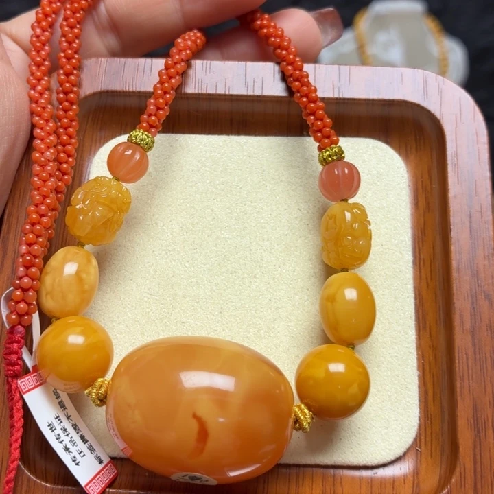 蜜蜡未镶嵌颈饰项链